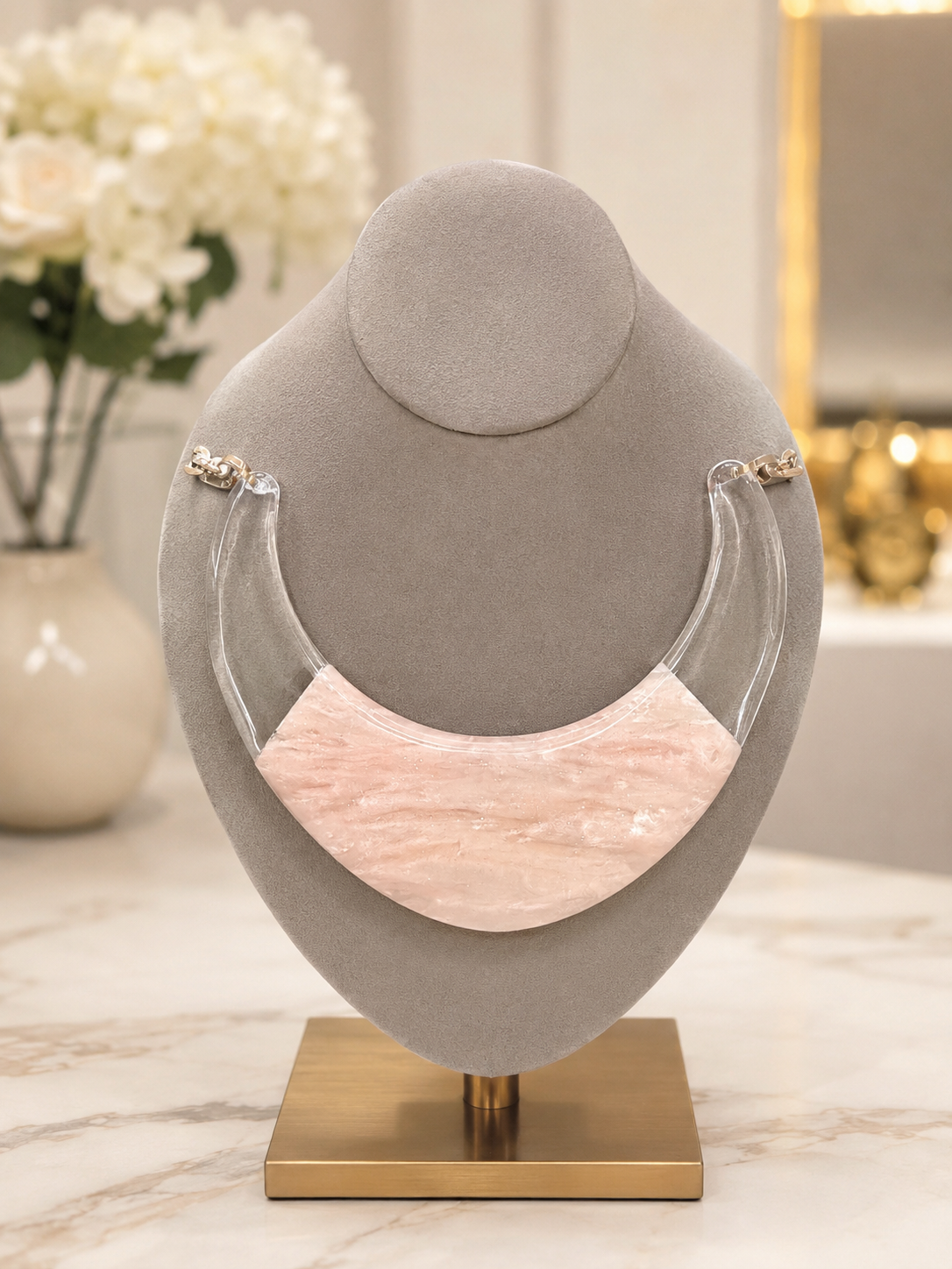 Blush Horizon Statement Necklace