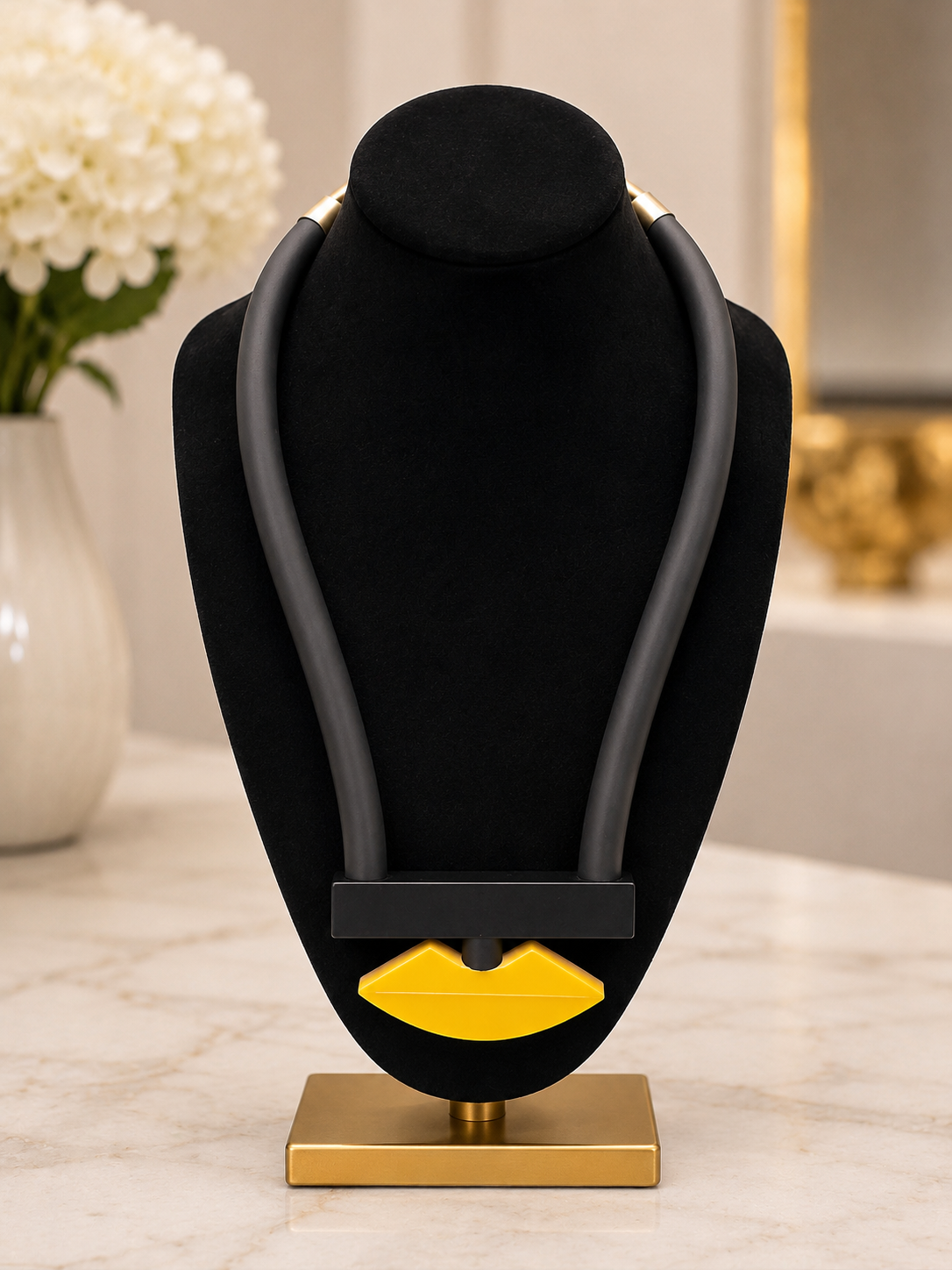 Golden Eclipse Statement Necklace