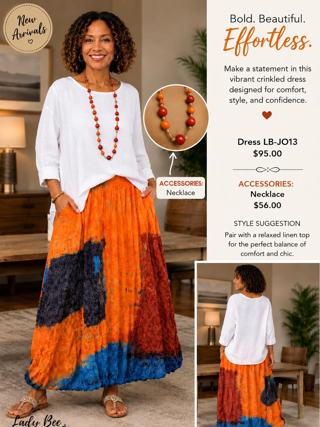 Vibrant Crinkle Dress - LB-JO13