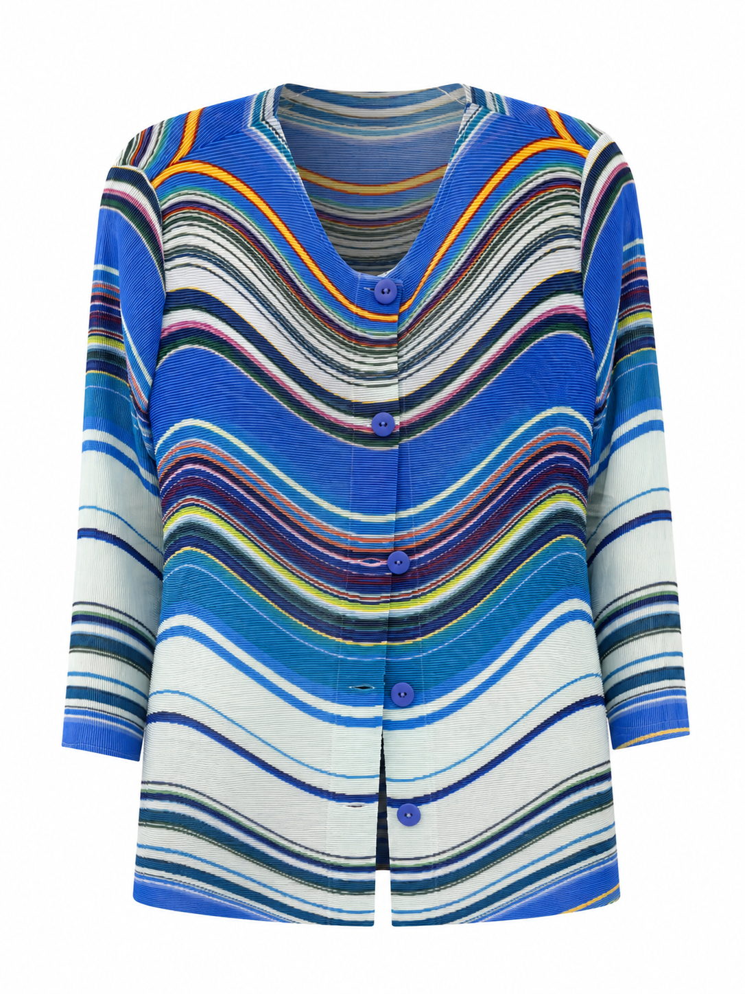 Flowing Horizons Pleated Jacket