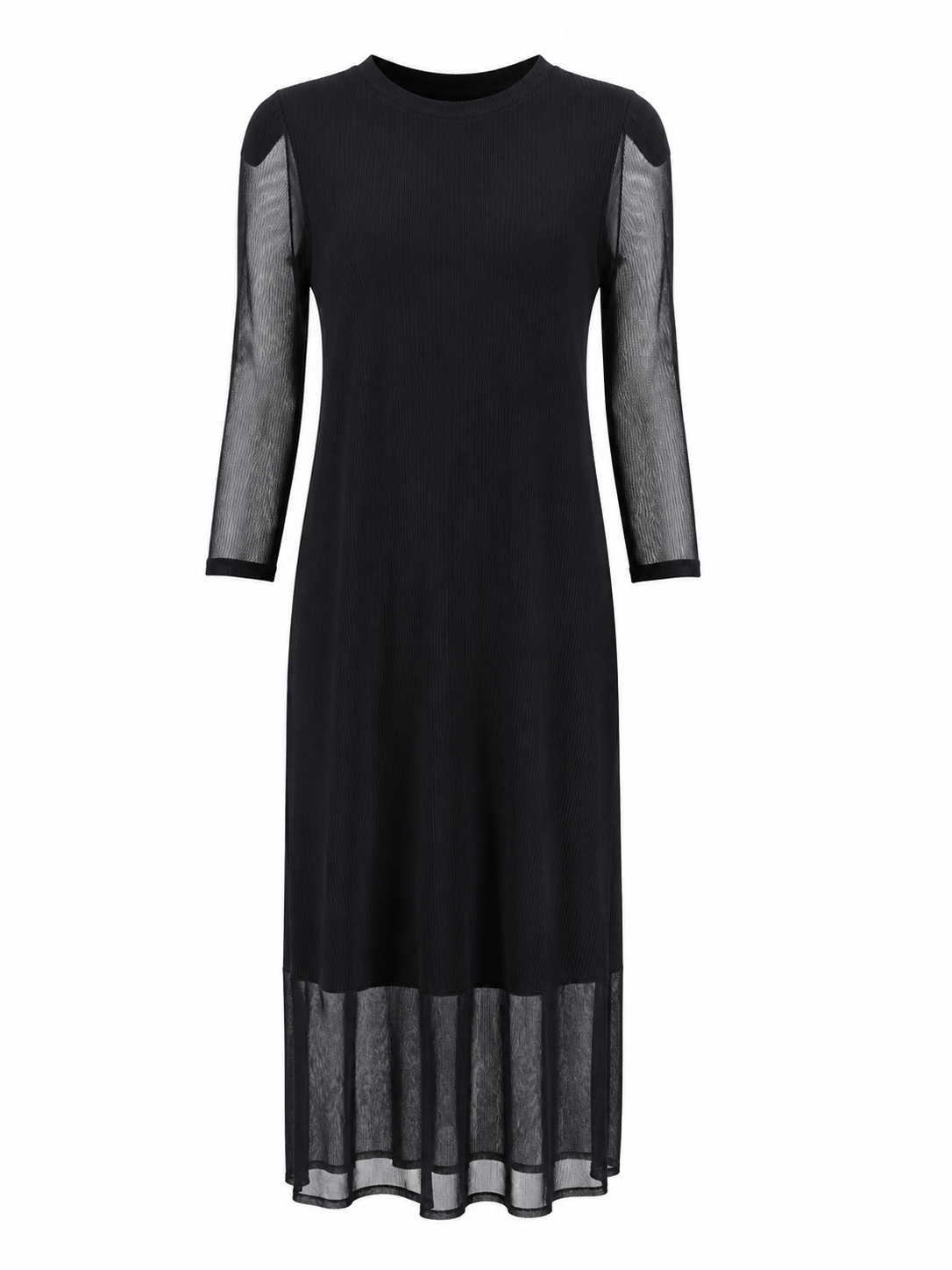 Vanité Couture Black Mesh Knit Dress