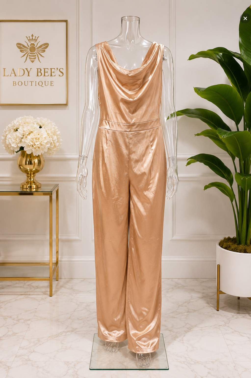GOLDEN GLOW SATIN JUMPSUIT