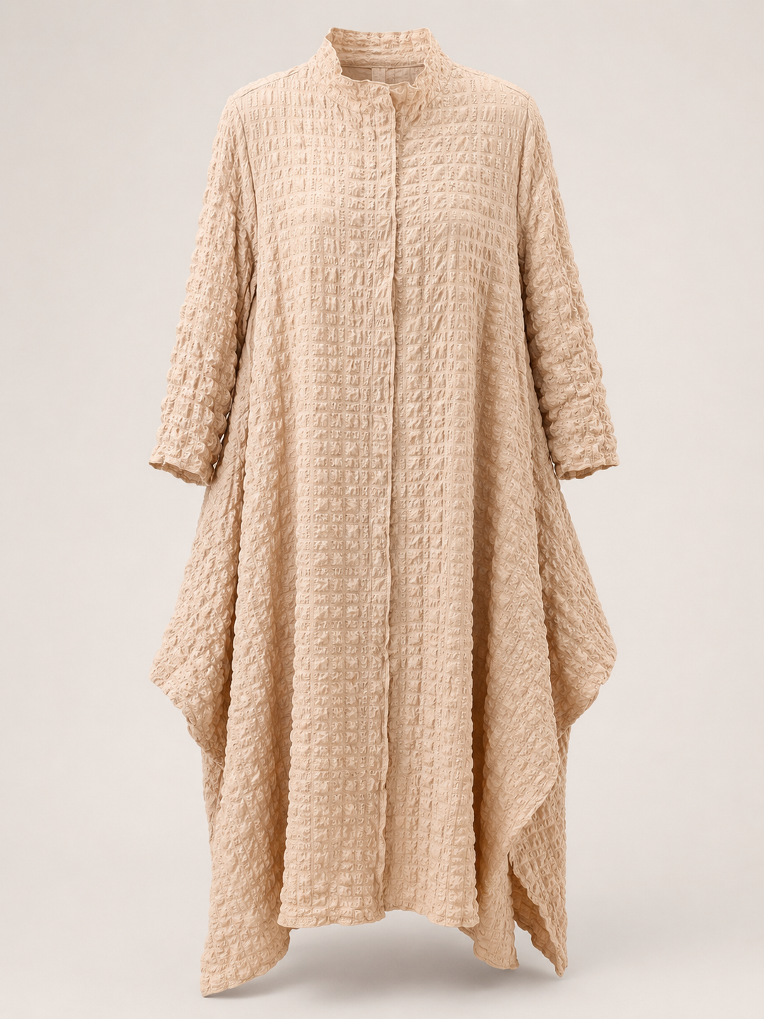 Ivory Elegance Textured Zip Dress