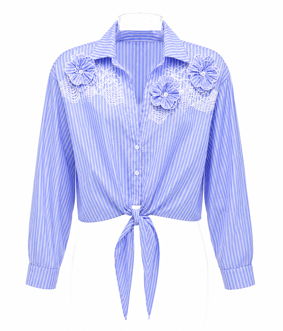 The Blue Blossom Tie-Front Shirt